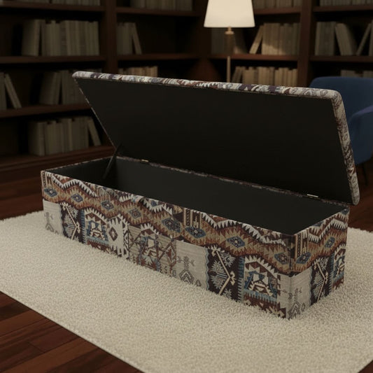 Premium Footstool Blanket Box Patterned Texture Finish UK - ISTOOLS