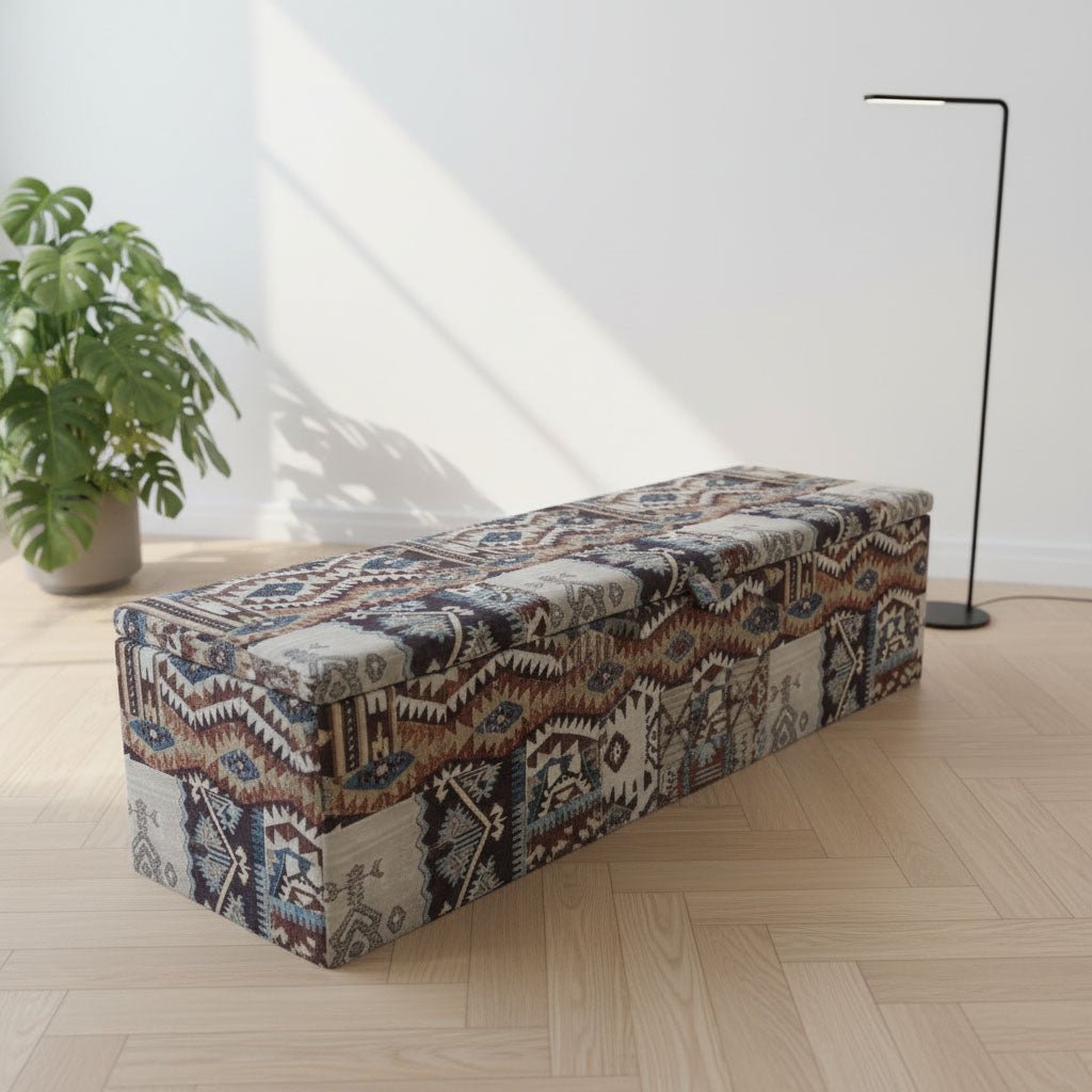 Premium Footstool Blanket Box Patterned Texture Finish UK - ISTOOLS