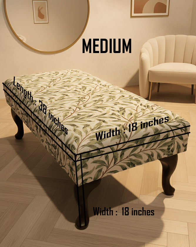 Premium Green Upholstered Footstool Bench – Coffee Table Ottoman & Pouffe Footrest UK - ISTOOLS