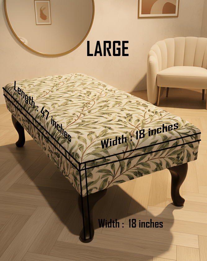 Premium Green Upholstered Footstool Bench – Coffee Table Ottoman & Pouffe Footrest UK - ISTOOLS