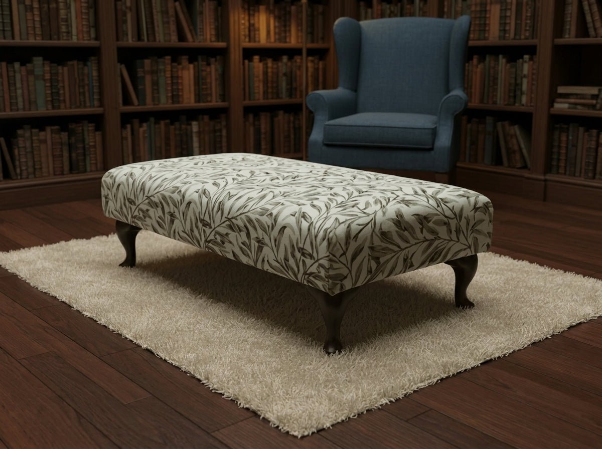 Premium Green Upholstered Footstool Bench – Coffee Table Ottoman & Pouffe Footrest UK - ISTOOLS
