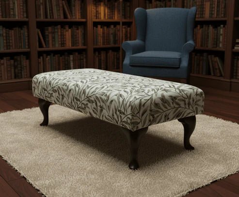 Premium Green Upholstered Footstool Bench – Coffee Table Ottoman & Pouffe Footrest UK - ISTOOLS