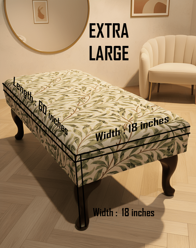 Premium Green Upholstered Footstool Bench – Coffee Table Ottoman & Pouffe Footrest UK - ISTOOLS