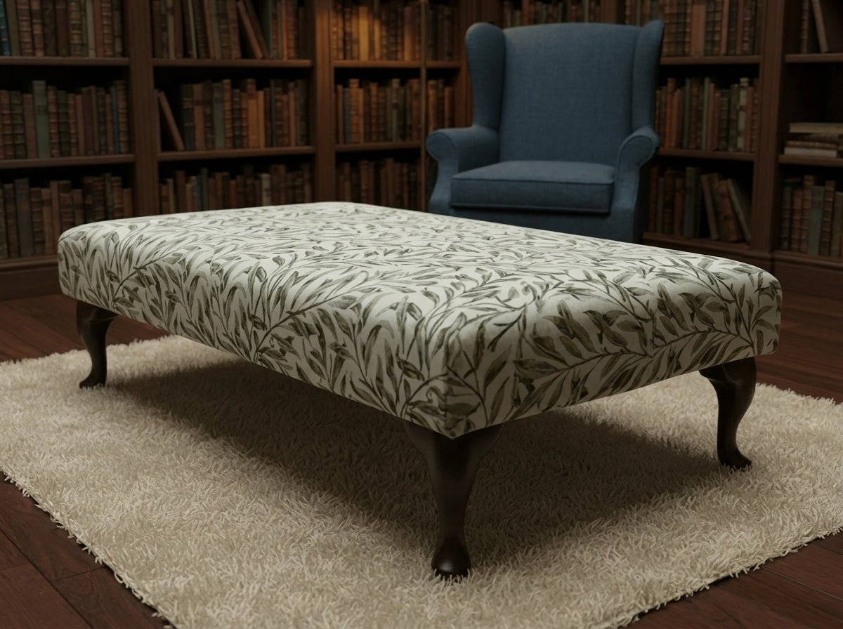 Premium Green Upholstered Footstool Bench – Coffee Table Ottoman & Pouffe Footrest UK - ISTOOLS