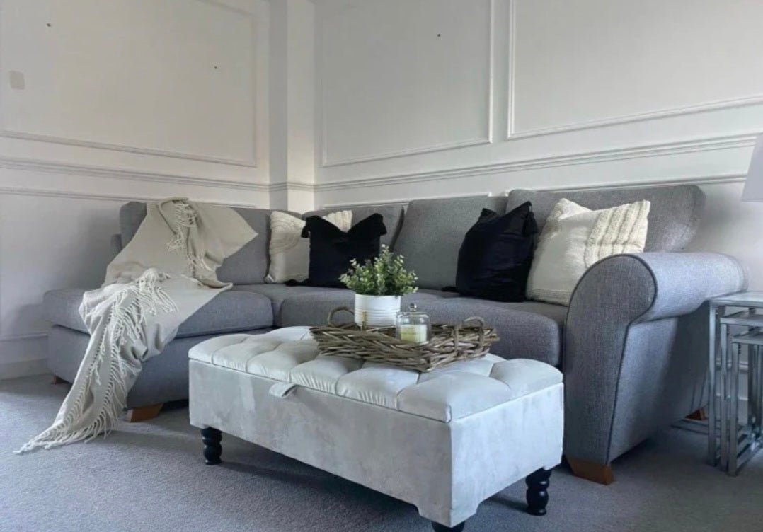 Premium lid chesterfield Made to measure storage creamy white - ISTOOLS