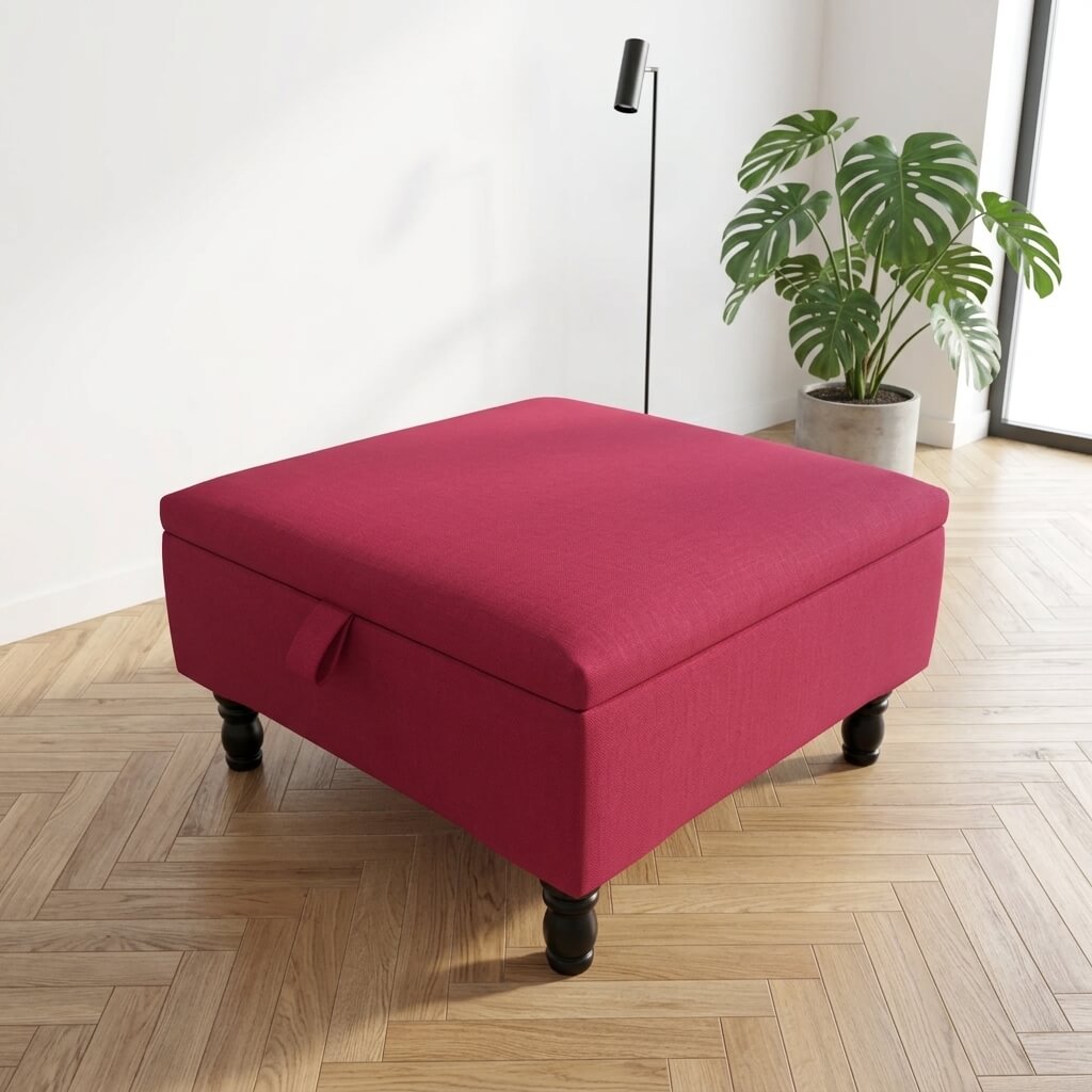 PREMIUM LIVING ROOM STORAGE OTTOMAN HANDCRAFTED UK - ISTOOLS