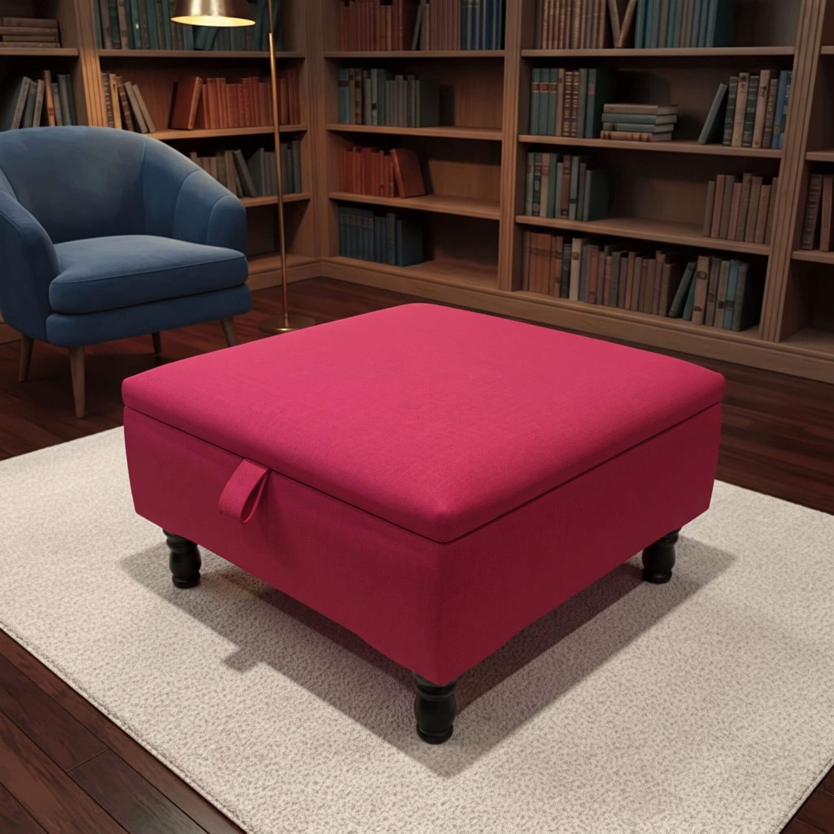 PREMIUM LIVING ROOM STORAGE OTTOMAN HANDCRAFTED UK - ISTOOLS
