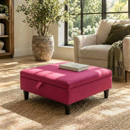 PREMIUM LIVING ROOM STORAGE OTTOMAN HANDCRAFTED UK - ISTOOLS