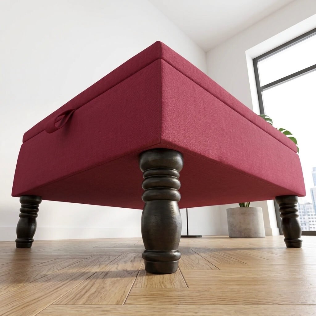 PREMIUM LIVING ROOM STORAGE OTTOMAN HANDCRAFTED UK - ISTOOLS