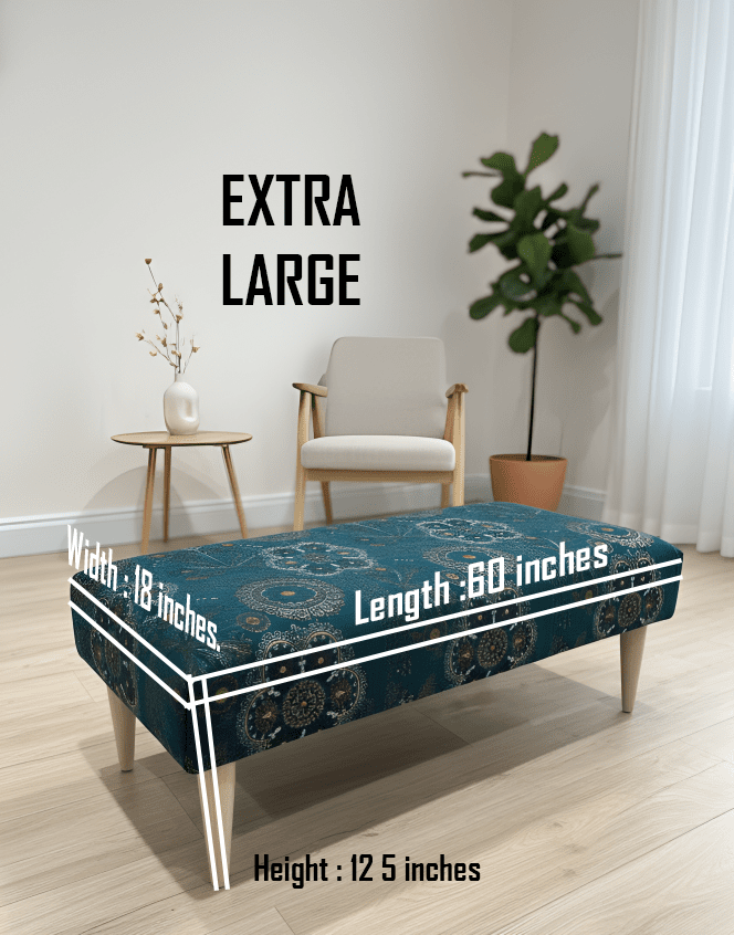 PREMIUM LOOP FLORAL GREEN PATTERN FOOTSTOOL CIRCLE BENCH COFFEE TABLE - ISTOOLS