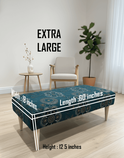 PREMIUM LOOP FLORAL GREEN PATTERN FOOTSTOOL CIRCLE BENCH COFFEE TABLE - ISTOOLS