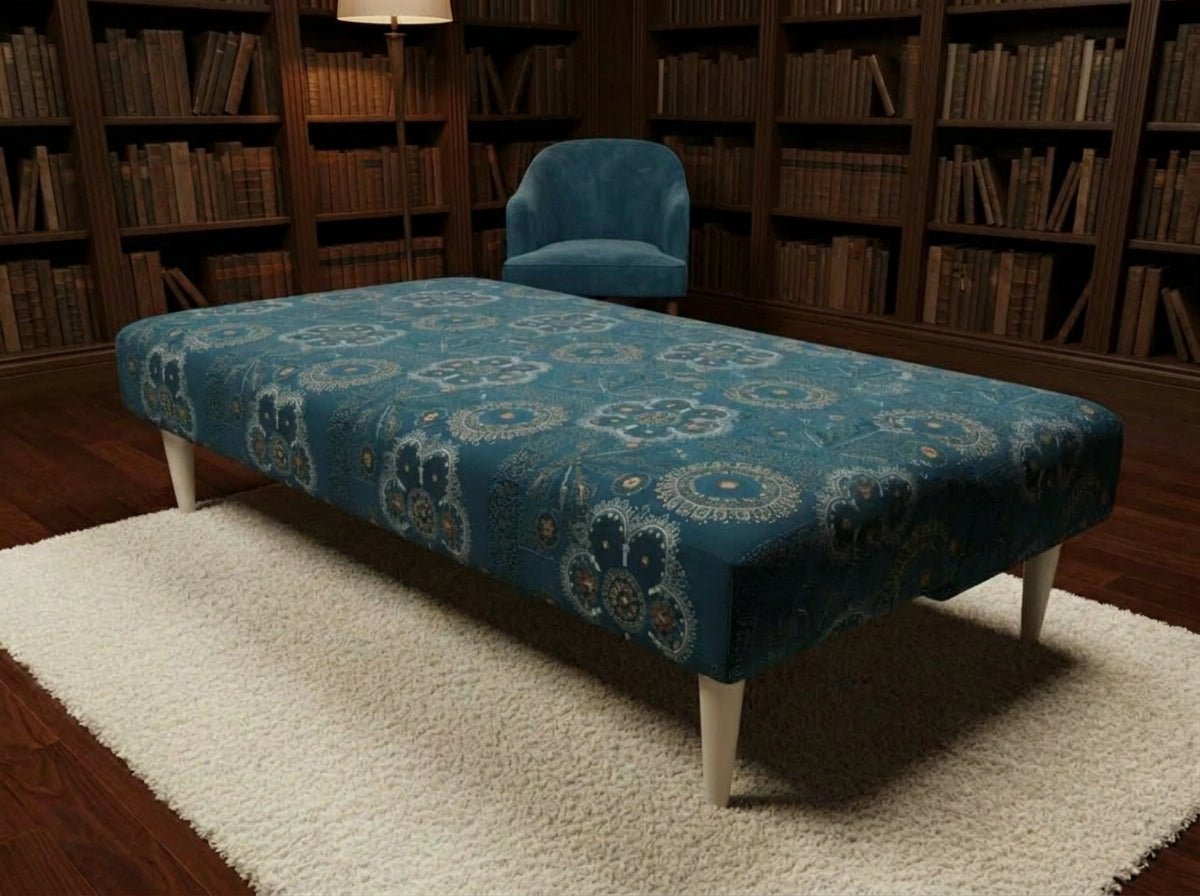 Premium Loop Floral Green Pattern Footstool – Versatile Ottoman Bench & Coffee Table - ISTOOLS