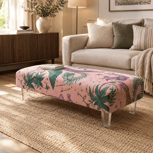Premium Lynx Dragon Velvet Footstool Ottoman – Handmade in the UK - ISTOOLS