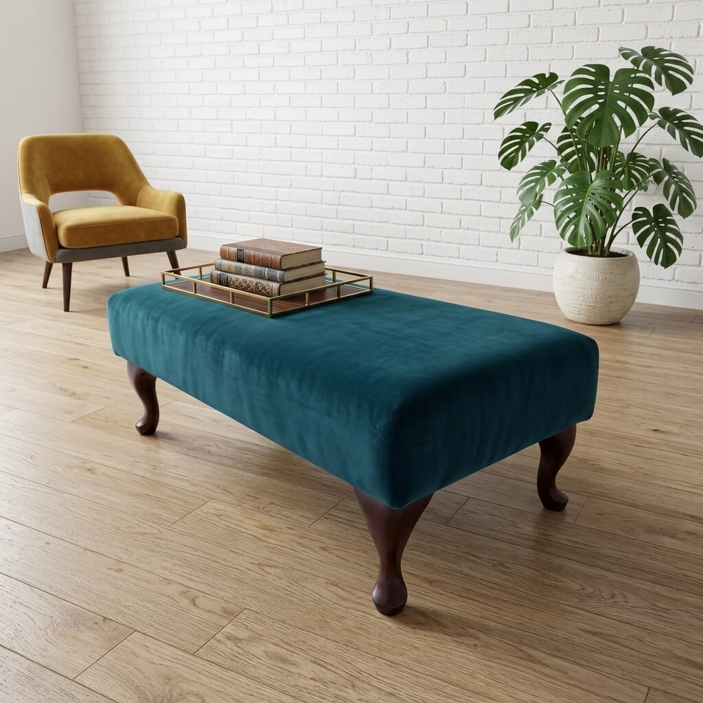 PREMIUM MADE TO MEASURE OTTOMAN CUSTOM BESPOKE FOOTSTOOL SEAT LUXURY UPHOLSTERED NON STORAGE COFFEE TABLE PLAIN FABRIC BENCH - ISTOOLS