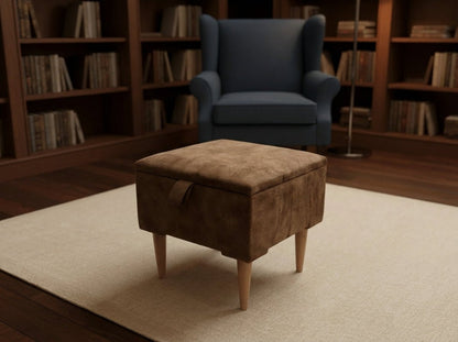 Premium marble Brown Storage Ottoman Bench – Multi - Purpose Coffee Table & Extra Seating | ISTOOLS - ISTOOLS