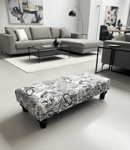 Versatile footstool pouffe ottoman in memory foam and durable upholstery fabric - ISTOOLS