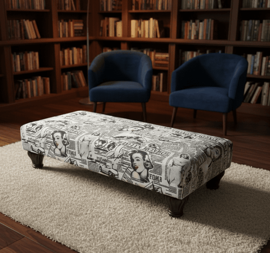 Premium Monroe Footstool Pouffe Ottoman with storage – UK handmade living room bench - ISTOOLS