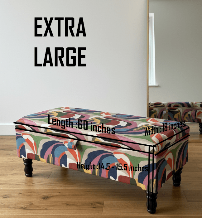 PREMIUM Multi Colour Ottoman Storage Bench coffee table - ISTOOLS