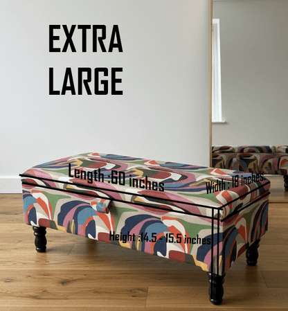 PREMIUM Multi Colour Ottoman Storage Bench coffee table - ISTOOLS