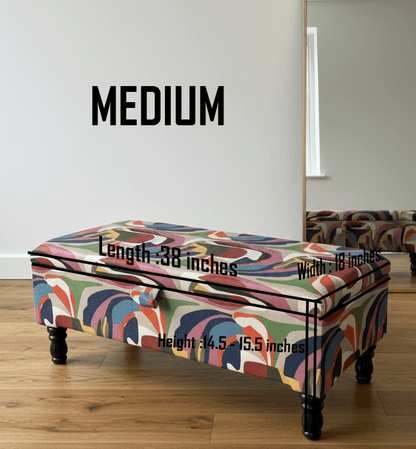 PREMIUM Multi Colour Ottoman Storage Bench coffee table - ISTOOLS