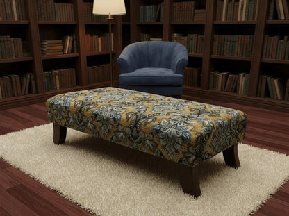 Premium Mustard Floral Footstool Ottoman – Stylish & Multi - Purpose Seating Solution - ISTOOLS