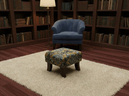 Premium Mustard Floral Footstool Ottoman – Stylish & Multi - Purpose Seating Solution - ISTOOLS