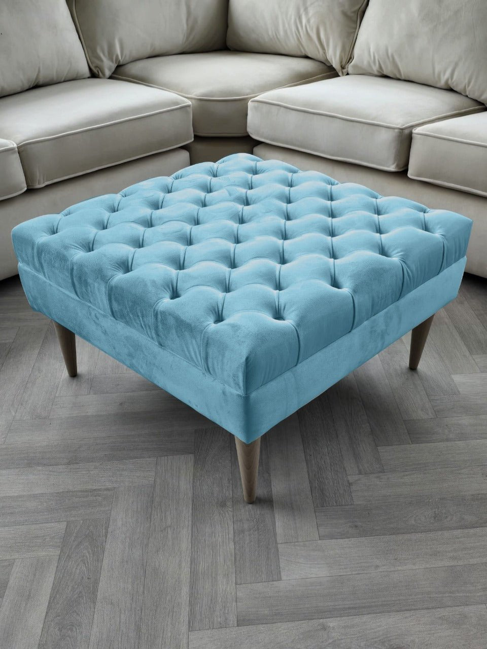Premium non storage Coffee Table Bench, Chesterfield Footstool table - ISTOOLS