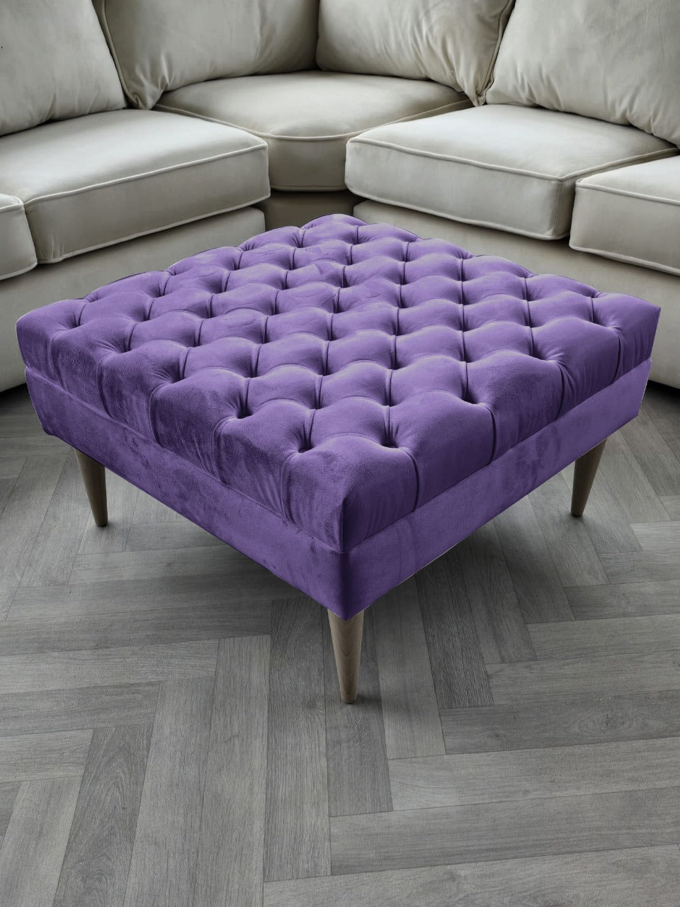 Premium non storage Coffee Table Bench, Chesterfield Footstool table - ISTOOLS