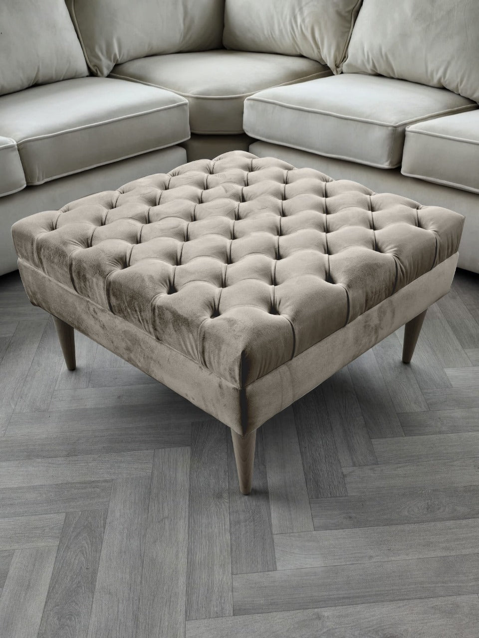 Premium non storage Coffee Table Bench, Chesterfield Footstool table - ISTOOLS
