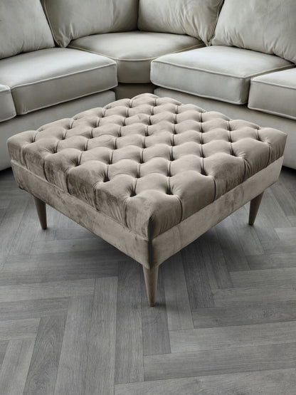 Premium non storage Coffee Table Bench, Chesterfield Footstool table - ISTOOLS