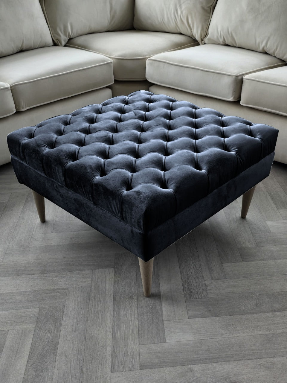 Premium non storage Coffee Table Bench, Chesterfield Footstool table - ISTOOLS