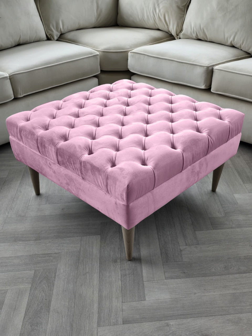 Premium non storage Coffee Table Bench, Chesterfield Footstool table - ISTOOLS