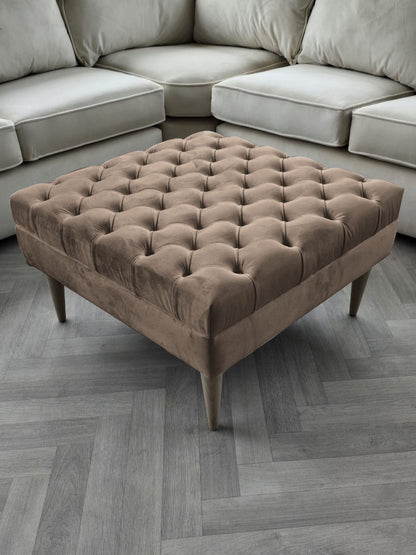 Premium non storage Coffee Table Bench, Chesterfield Footstool table - ISTOOLS