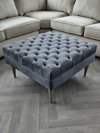 Premium non storage Coffee Table Bench, Chesterfield Footstool table - ISTOOLS