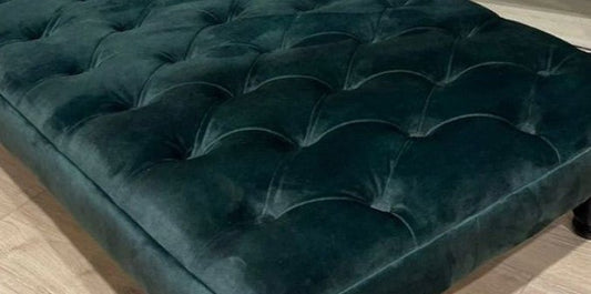 Premium non storage dark green footstool plus x 6 matching cushions - ISTOOLS