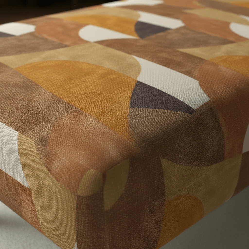 Premium Non - Storage Ottoman Bench – Solid Wood, Artistic Designer Fabric - ISTOOLS