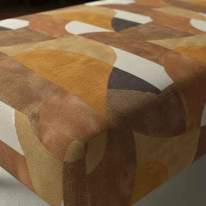 Premium Non - Storage Ottoman Bench – Solid Wood, Artistic Designer Fabric - ISTOOLS
