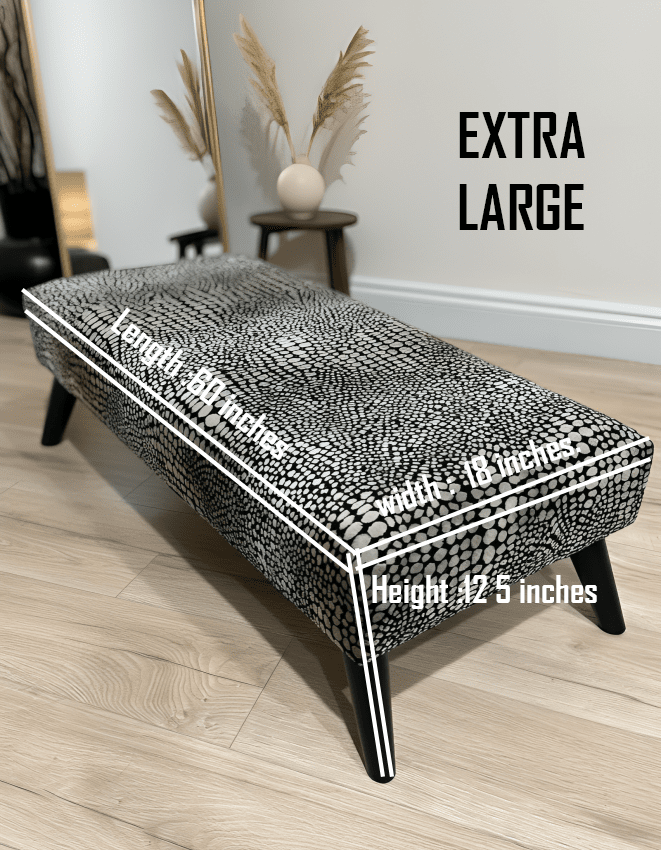Premium nubani leopard pattern fabric footstool pouffe coffee table - ISTOOLS