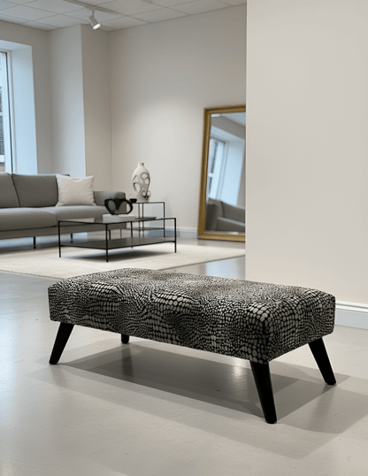Multi-functional leopard print ottoman bench for UK homes - ISTOOLS