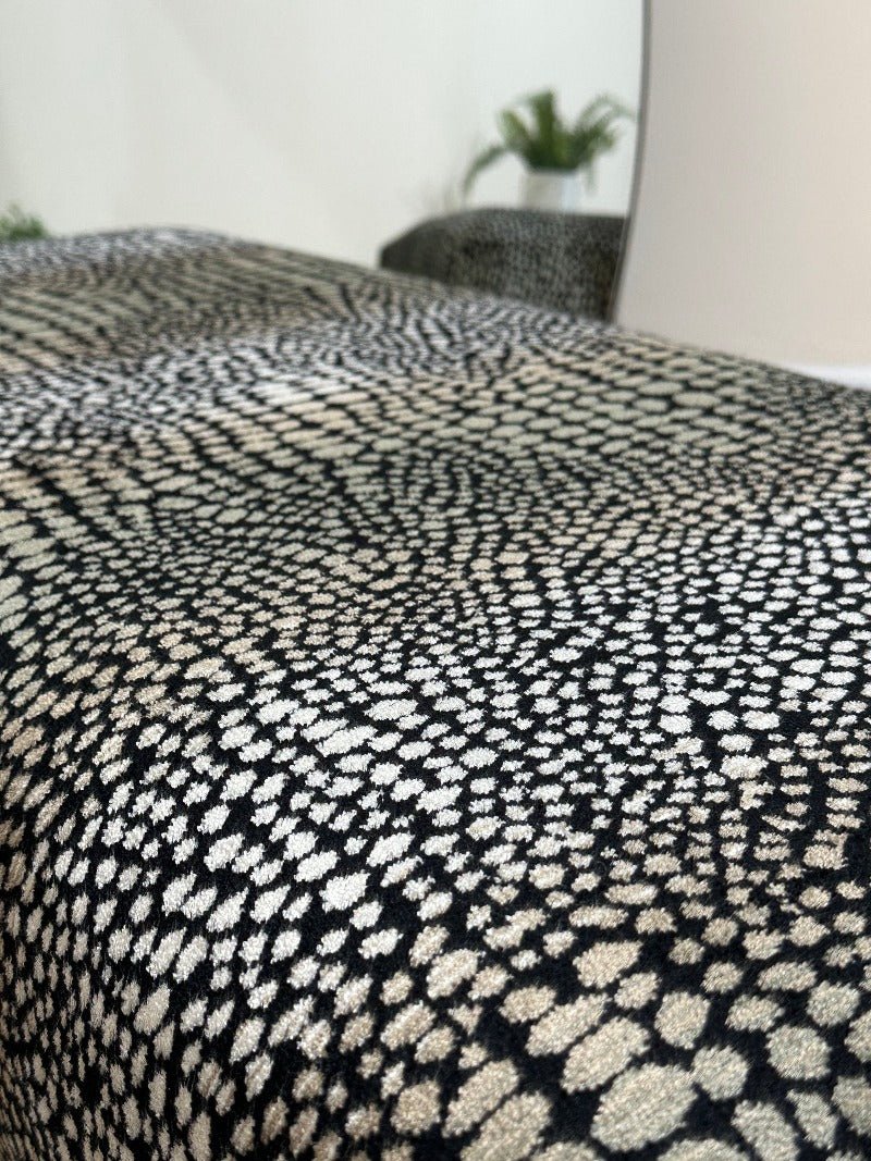 Premium nubani leopard pattern fabric footstool pouffe coffee table - ISTOOLS