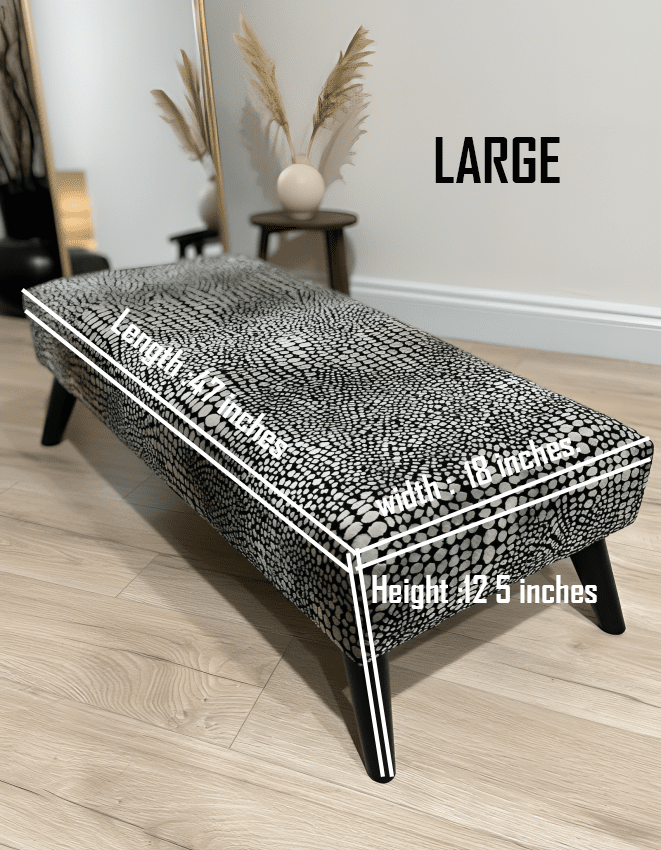 Premium nubani leopard pattern fabric footstool pouffe coffee table - ISTOOLS