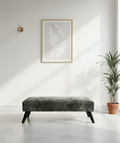 Premium nubani leopard pattern fabric footstool pouffe coffee table - ISTOOLS