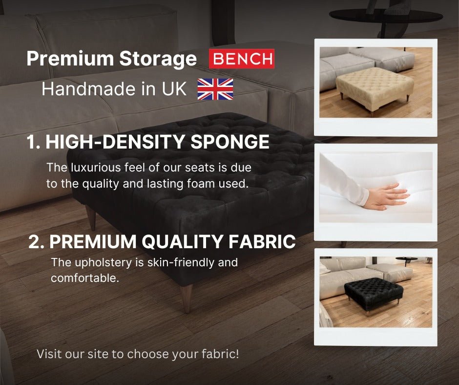 Premium nubani leopard pattern fabric footstool pouffe coffee table - ISTOOLS