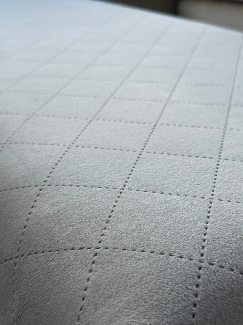 Premium off white creamy stitched design plain lid footstool bench or coffee table - ISTOOLS