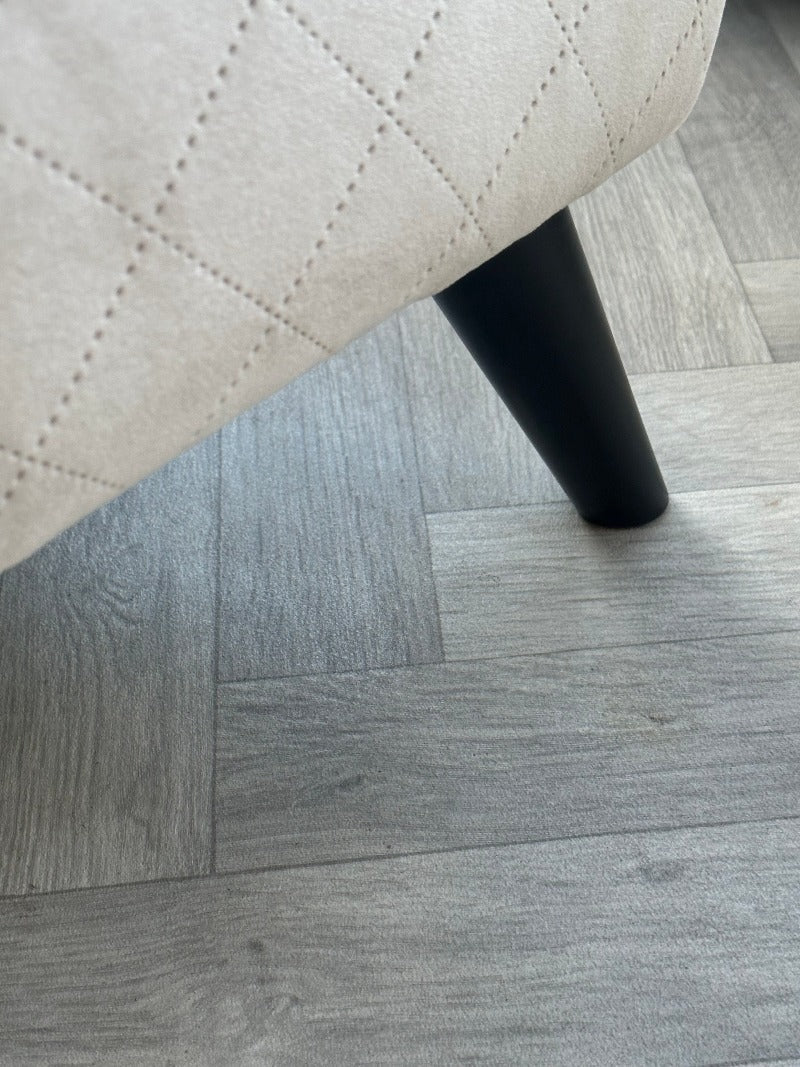 Premium off white creamy stitched design plain lid footstool bench or coffee table - ISTOOLS