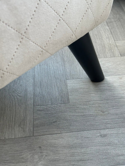 Premium off white creamy stitched design plain lid footstool bench or coffee table - ISTOOLS