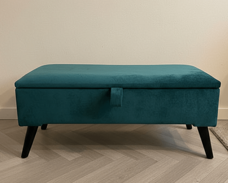 PREMIUM OPAL GREEN OTTOMAN | STORAGE BOX | BENCH | PLAIN LID OTTOMAN COFFEE TABLE - ISTOOLS