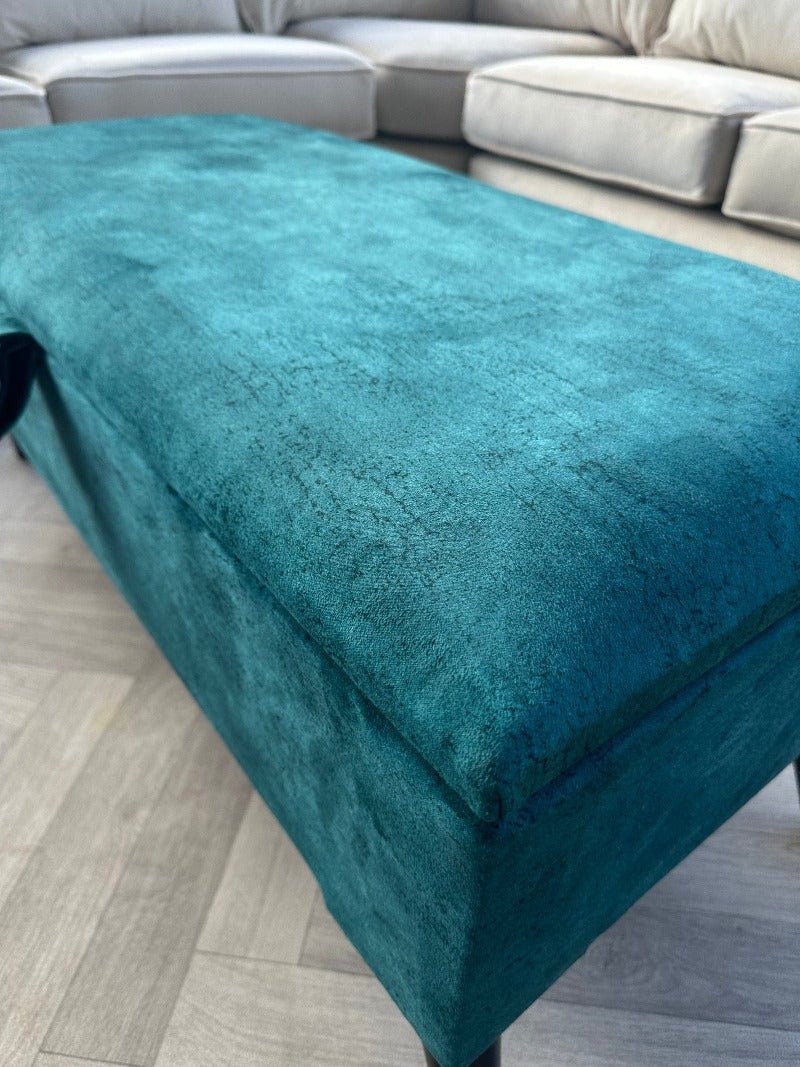PREMIUM OPAL GREEN OTTOMAN | STORAGE BOX | BENCH | PLAIN LID OTTOMAN COFFEE TABLE - ISTOOLS