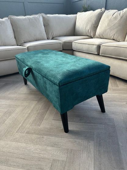 PREMIUM OPAL GREEN OTTOMAN | STORAGE BOX | BENCH | PLAIN LID OTTOMAN COFFEE TABLE - ISTOOLS