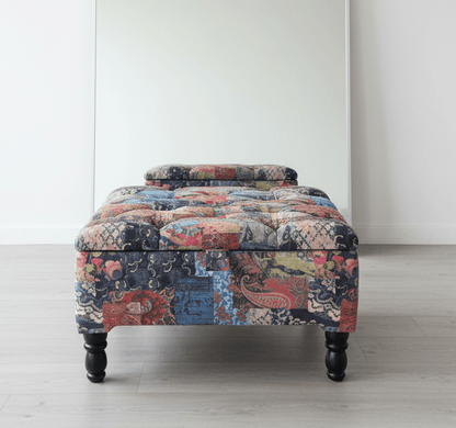 PREMIUM Ottoman storage square Demask multicolour - ISTOOLS
